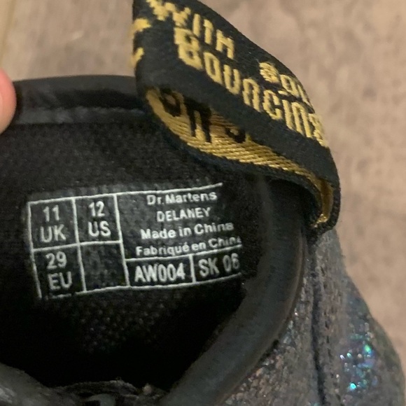 Dr. Martens Glitter Lace Up Combat Boots - Picture 5 of 6